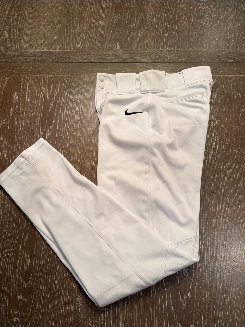 Nike White Baseball Pants with Black Swoosh Accent adult small new